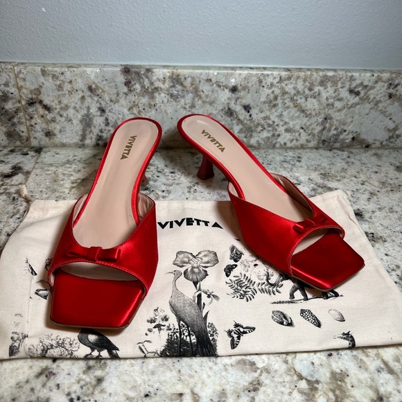 Vivetta Denim Sandal In Red New Store Sample very little scratch on sole Sz40/9